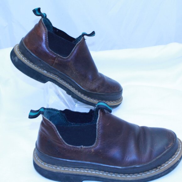 Georgia Romeo Kids Size 5M Brown Leather ROMEO Low Chelsea Pull On Work Boots - Picture 3 of 16